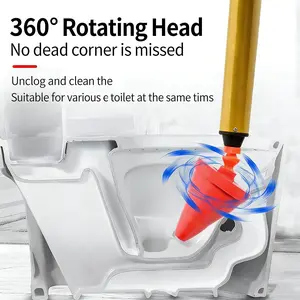 High-Pressure Air Pump Toilet Plunger | Reusable Rubber Drain Blaster (Red)