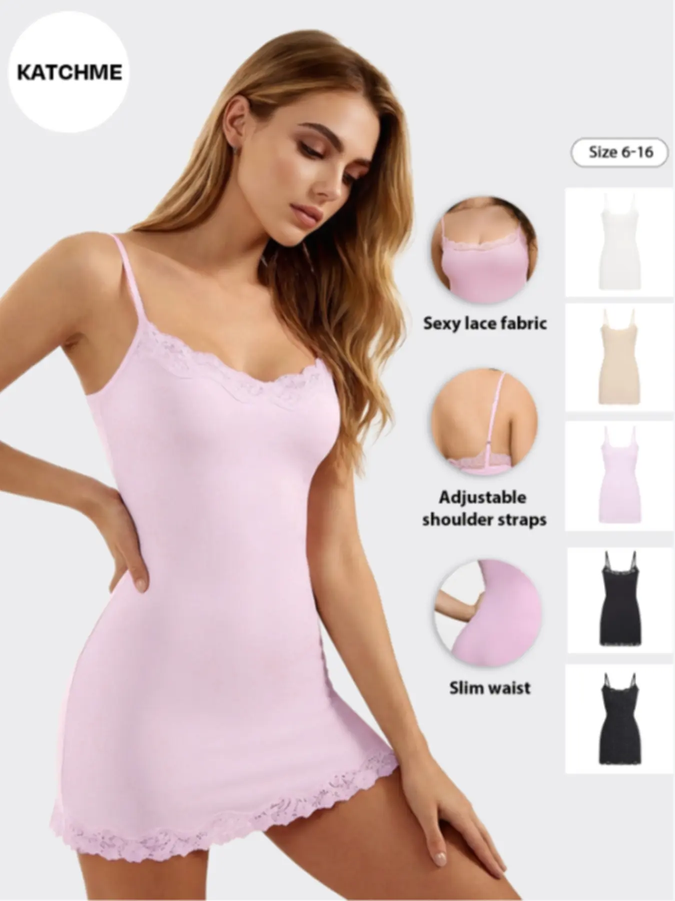 Women's Sexy Casual Sleeveless Solid Color Spaghetti Straps Lace Trim Slinky Bodycon Mini Dress Underwear Womenswear Summer Bodycon Slip Dress Second Skin Dress