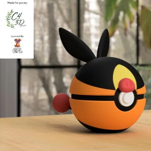 Tepig Ball - 1st Print - High-Quality PLA, 3D Printed Pokeball Figure
