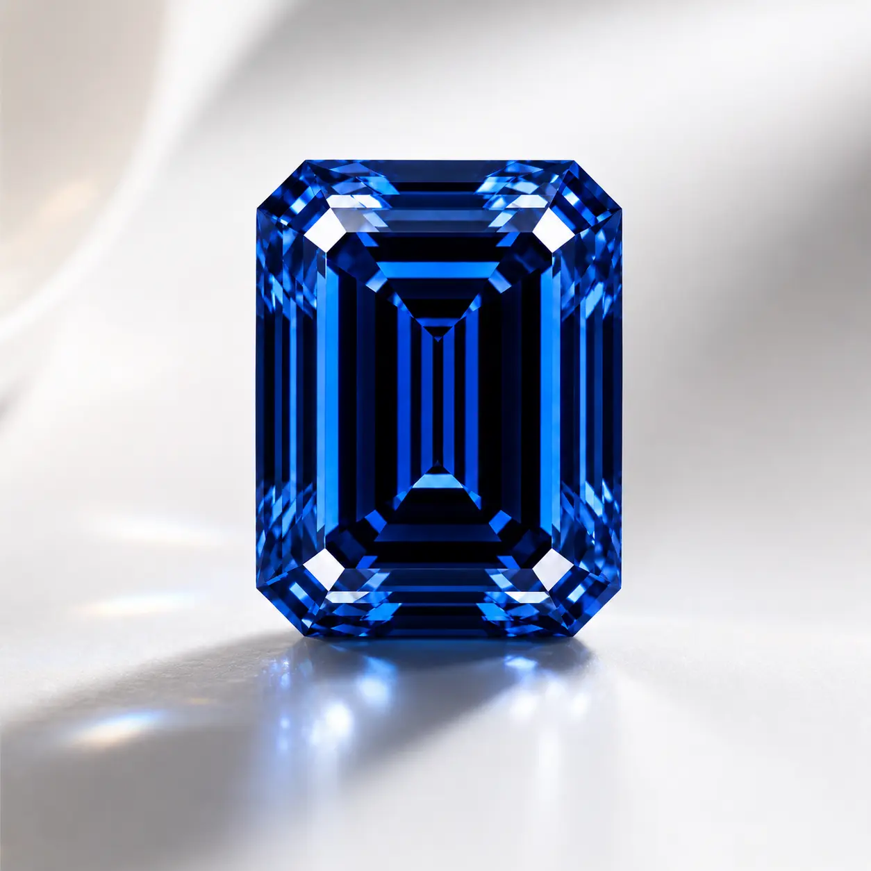 Royal Blue Emerald Cut Moissanite Loose Stone, 2ct, VVS1 Clarity, Traceable GRA Certificate, High-Quality Artificial Gemstone for Jewelry Making