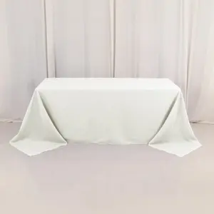 Premium Polyester Rectangle Tablecloth 90"x132" Ivory - Seamless 220GSM Wrinkle-Resistant & Durable Fabric