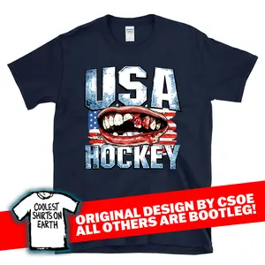 U.S.A HOCKEY - 2026 Gold Medal Champions Bloody Teeth - T-shirt