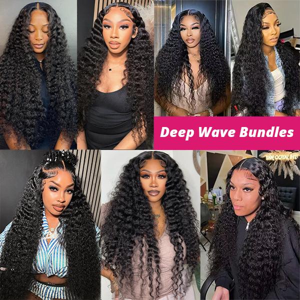 Thick Loose Deep Wave Human Hair Bundles Raw Human Hair Weave Brazilian Body Wave Quick Weave Extensions 1/3/4 Bundles #TiktokShopSpringGlowUp