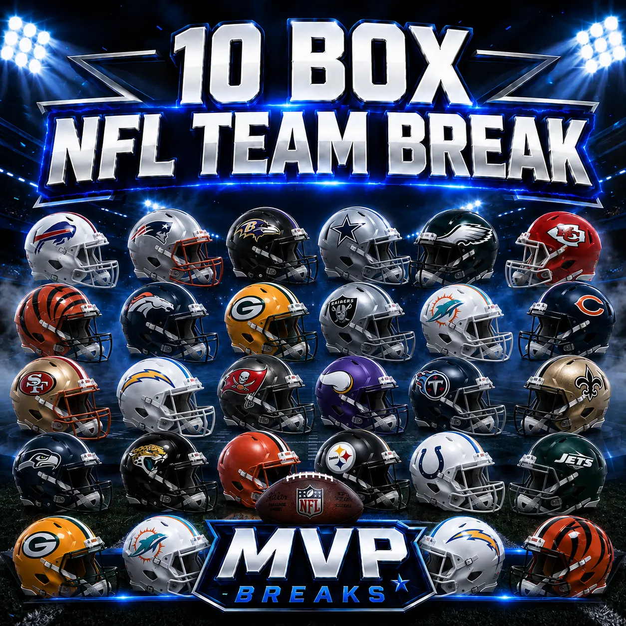 (10) - Team Break- Signed NFL Riddell Licensed Authentic Helmet