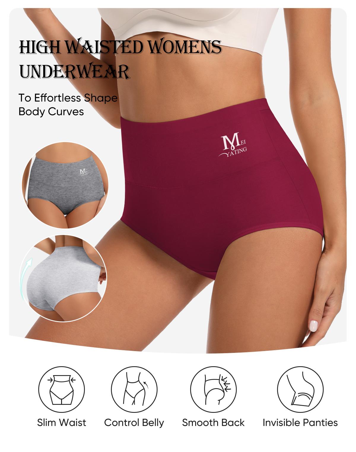 Morelect Women's High Waist Cotton Briefs,4/6/8 Pcs Super Soft Breathable Solid Color Panties for Mature Ladies,All Seasons Comfort,Womenswear SpringStatements