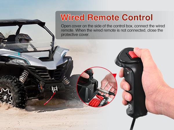 Nilight Electric Winch 12V Waterproof IP68 Towing Winches for Trailer Jeep ATV UTV Truck SUV 9500 LBS Portable Badlands Winch with Synthetic Rope Hawse Fairlead Wired Handle Wireless Remote Red Rope
