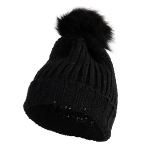 Women's Sequin Pom Beanie