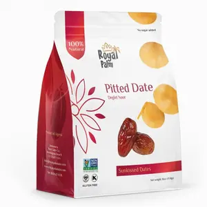 Royal Palm Deglet Noor Dates 16oz (Pack of 1) - Natural Dried Pitted Dates for Baking - Non-GMO, Kosher, Raw, No Added Sugar