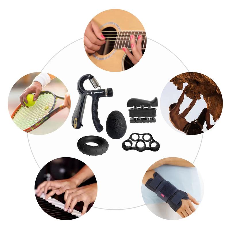 Grip Strength Trainer Kits (5 Pack), Adjustable Resistance Forearm Strengthener, Hand Gripper