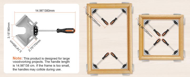 Right Angle Clamp 4 PACK Single Handle 90° Aluminum Alloy Corner Clamp for Woodworking Adjustable Swing Jaw Tools Photo Frame Vise Holder Gifts for Men Dad Right Angle Clamp 4 PACK Single Handle 90° Aluminum Alloy Corner Clamp for Woodworking Adjustable Swing Jaw Tools Photo Frame Vise Holder Gifts for Men Dad