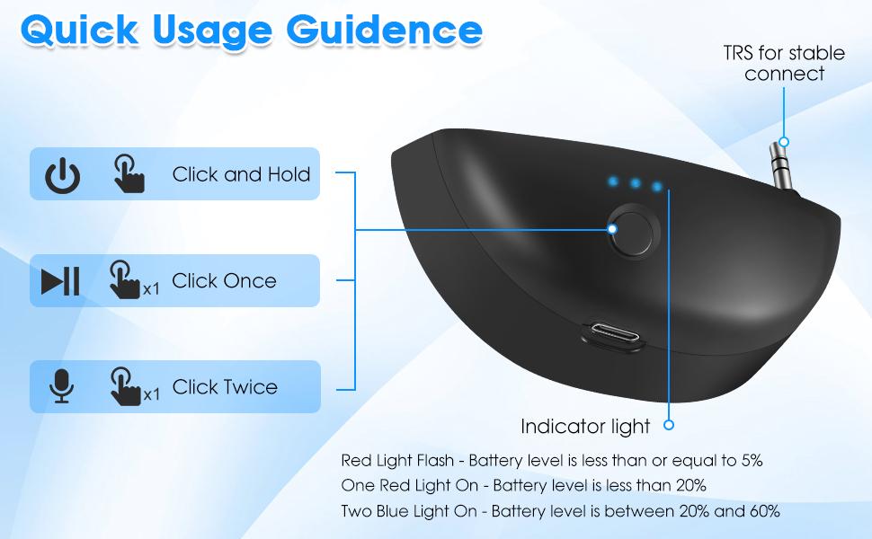 Bluetooth Adapter Mod for Walker's Razor Electronic Earmuffs & Howard Leight's Impact Sport, Convert Wired Ear Muffs to Wireless, Rechargeable, Bluetooth 5.1 Receiver w/ Type-C Port, Button Control, Supports Calls, Music, Voice Assistant