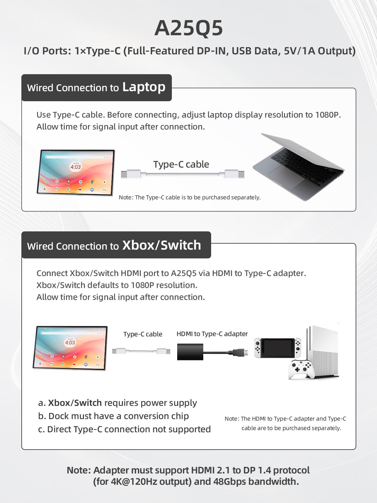 KTC 25'' 1080p MegPad A25Q5 Portable TV Touchscreen Monitor With Case, Qualcomm 8-core CPU 8GB+128GB, Android 14, Google EDLA Certification, 8MP Camera, 2*8W+2*4W Speakers, Remote Control, Built-in Battery 5000mAh+Wi-Fi 5