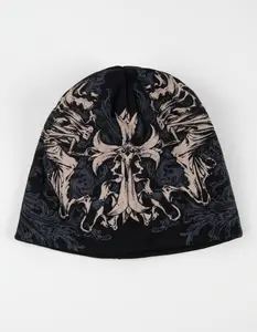 AFFLICTION  Mens Jump Reversible Beanie, Black Combo