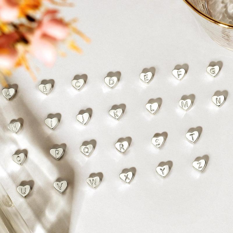 TEWIKY Silver-Plated Double-Layer Letter Anklet with Beaded Chain & Heart Letter Perfect for Valentine's Day Gift