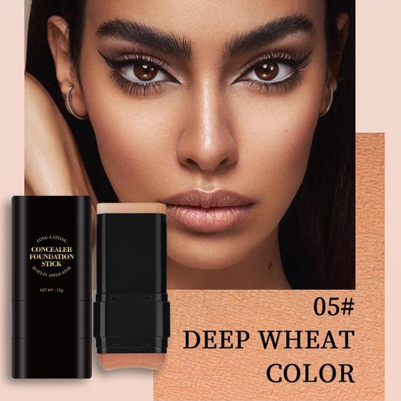 Luminous Dual-Ended Concealer Foundation Stick with Built-in Brushes 24H Long-Lasting Waterproof Sweatproof One-Swipe Even Flawless Base Clear Radiant Skin Foundation Stick Luminous Dual-Ended Concealer Foundation Stick with Built-in Brushes 24H Long-Lasting Waterproof Sweatproof One-Swipe Even Flawless Base Clear Radiant Skin Foundation Stick