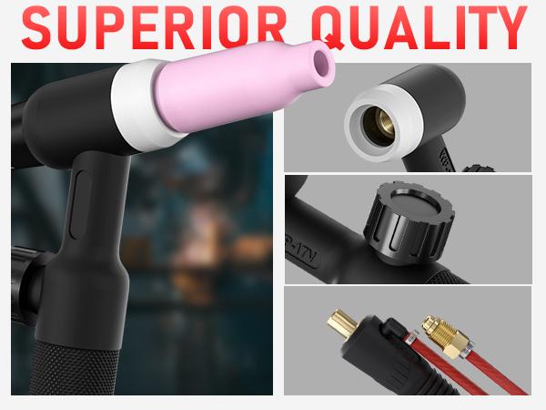 YESWELDER WP-17V-35 13ft TIG Welding Torch 150Amp | 35-50mm² Euro Connector Lift TIG Gun Fits DP200, MIG-205DS-PRO, MIG-250PRO, MIG-165DS-PRO, MIG-185DS-PRO & ARC-205DS-PRO Welder