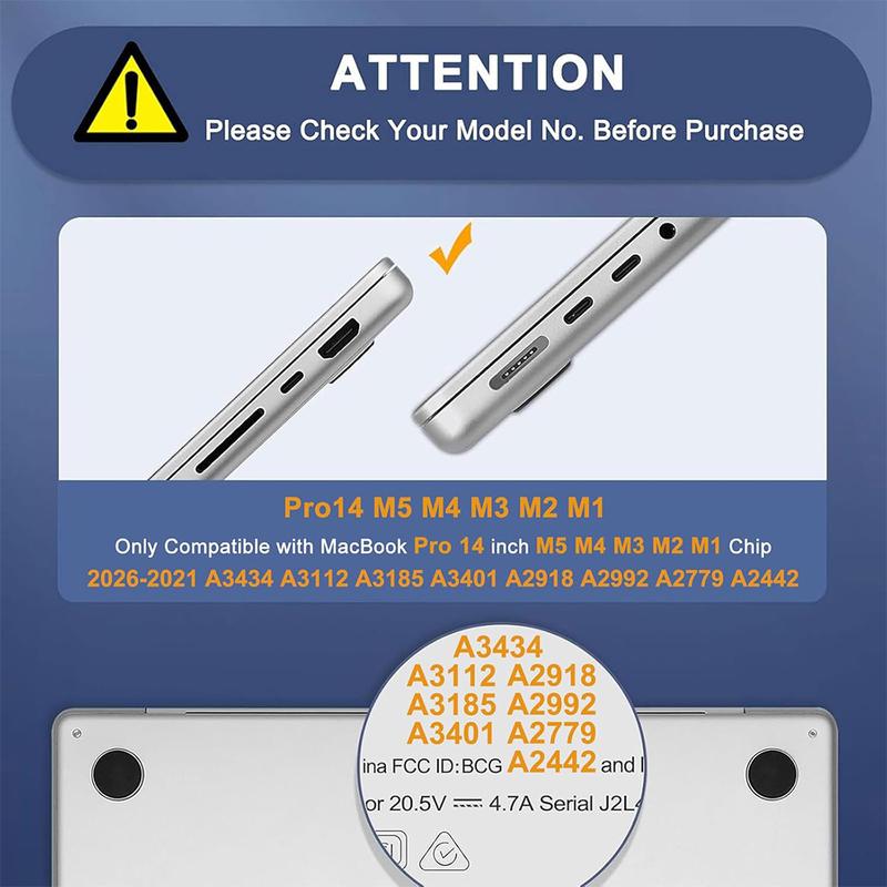 MOSISO Compatible with MacBook Pro 14 inch Case 2026 2025 2024 2023 2022 2021 M5 M4 M3 M2 M1 A3434 A3112 A3185 A3401 A2918 A2992 A2779 A2442,Hard Case&Keyboard Cover&Screen Film&Pouch