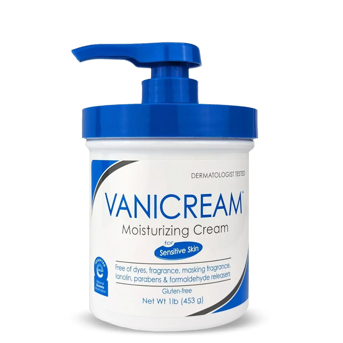 Vanicream Moisturizing Cream with Pump Dispenser, 16 Oz, Irritant-Free Formula for Sensitive Skin, Face & Body Moisturizer, Restores Moisture & Soothes Discomfort