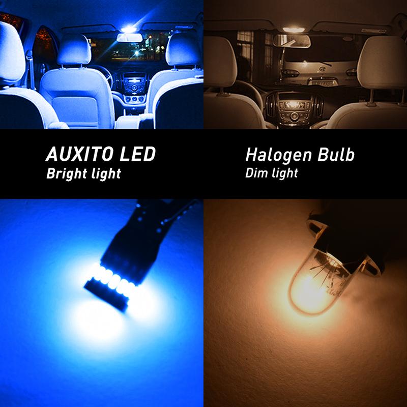 AUXITO 194 LED Light Bulb 6000K White 168 2825 W5W T10 Wedge 24-SMD 3014 Chipsets LED Replacement Light Kit Error Free for Car Interior Dome Map Door License Courtesy Dash Lights, Pack of 10 AUXITO 194 LED Light Bulb 6000K White 168 2825 W5W T10 Wedge 24-SMD 3014 Chipsets LED Replacement Light Kit Error Free for Car Interior Dome Map Door License Courtesy Dash Lights, Pack of 10