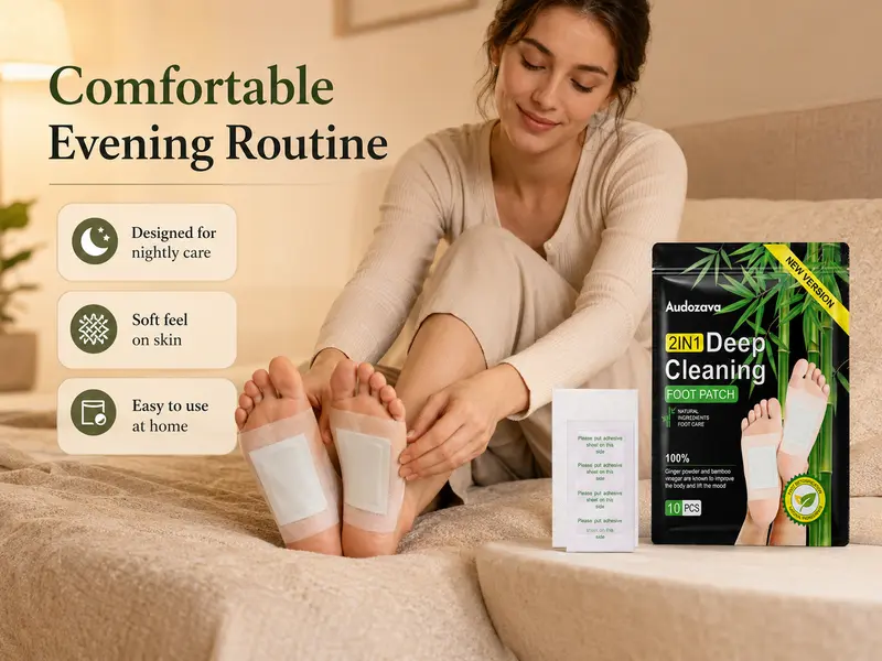 Natural Ginger + Bamboo Vinegar Detox Foot Pads for Adults, Deep Sole Cleanse, Toxin Removal, Stress Relief, Sleep Aid & Alternative Therapeutic Wellness Foot Care