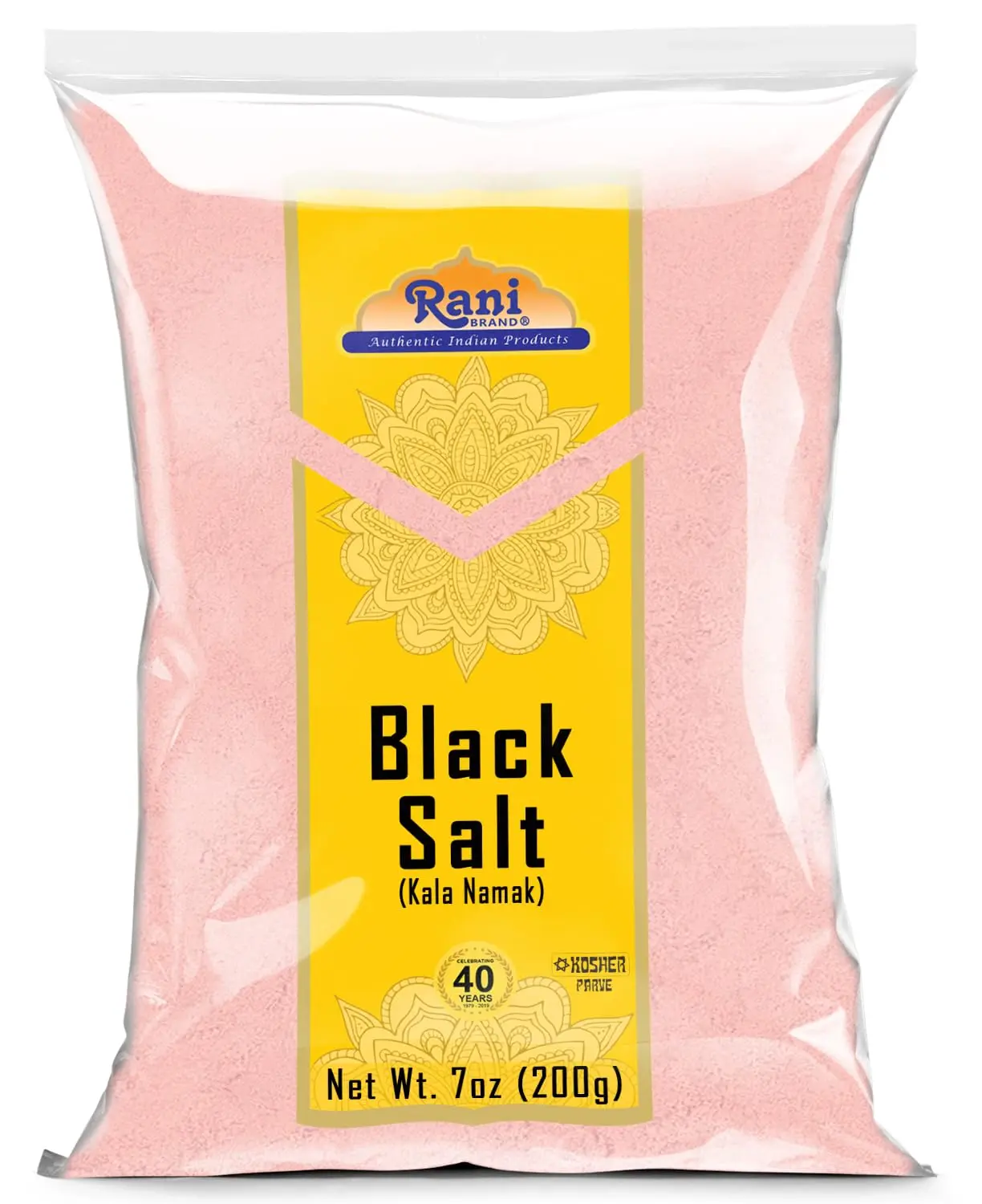 Rani Black Salt (Kala Namak) Powder, Vegan 200g Unrefined, Pure and Natural | Gluten Friendly | NON-GMO | Kosher | Indian Origin | Natural Egg Taste