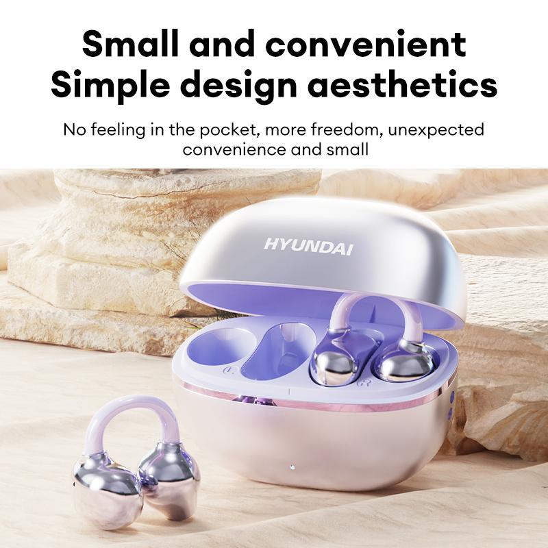 HYUNDAI Earclip C7 Wireless Earphones with Clip-On Design, Upgraded Panoramic Sound, Comfortable Fit, IP45 Waterproof Sports Earbuds, Audio Wireless Headphones for Music, Calls & Workouts