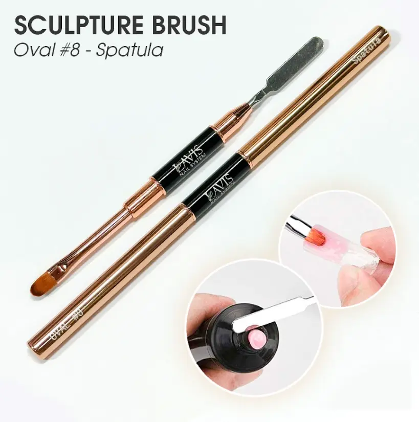 LAVIS Double Ended Oval #8 & Spatula Brush