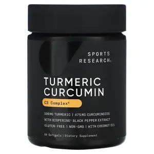 Sports Research Turmeric Curcumin, 500 mg, 60 Softgels