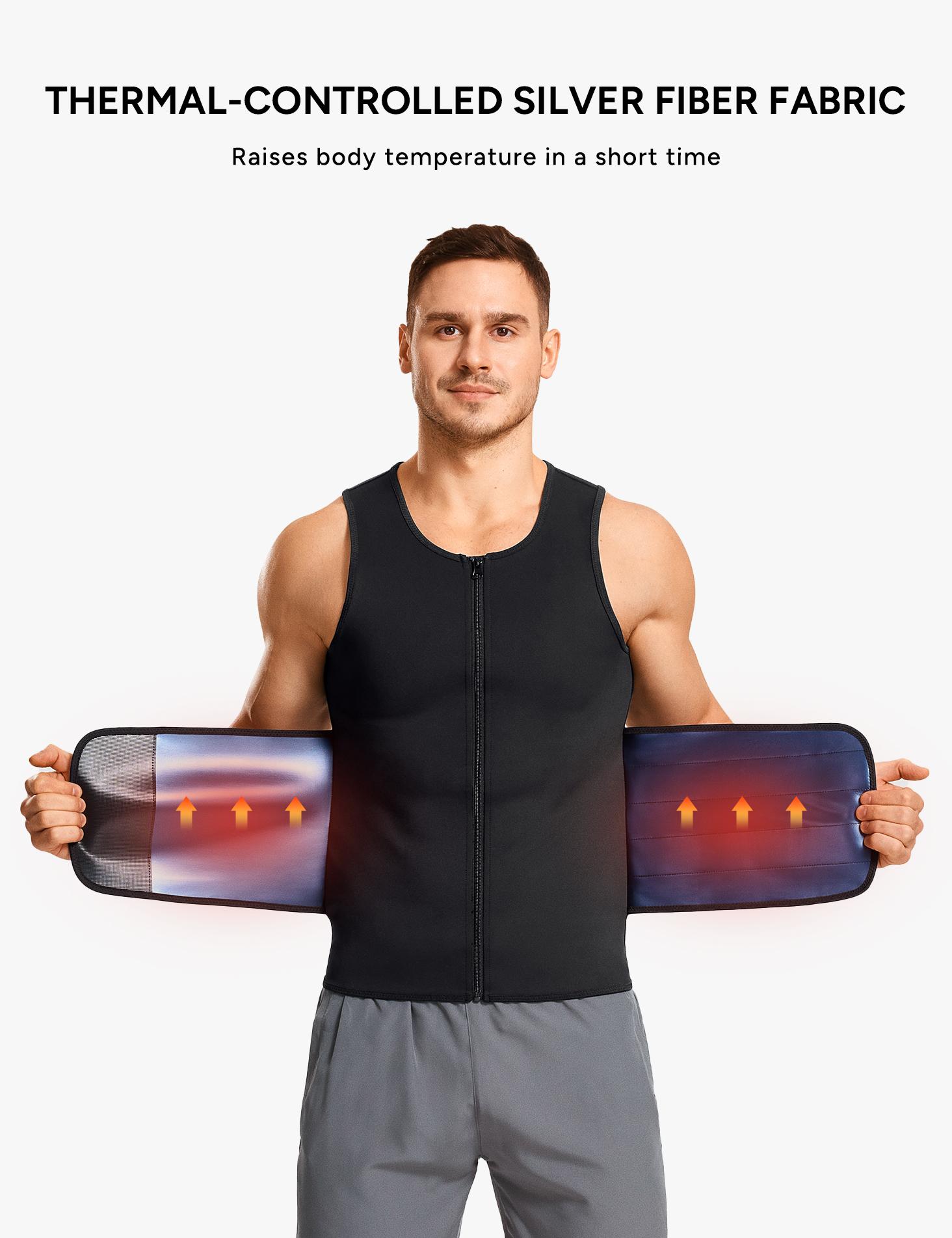 【Nebility】Waist Trainer Sauna Suit for Men Heat-reflecting Sweat Boost Workout Gym Compression Tank Top Activewear SpringStatements