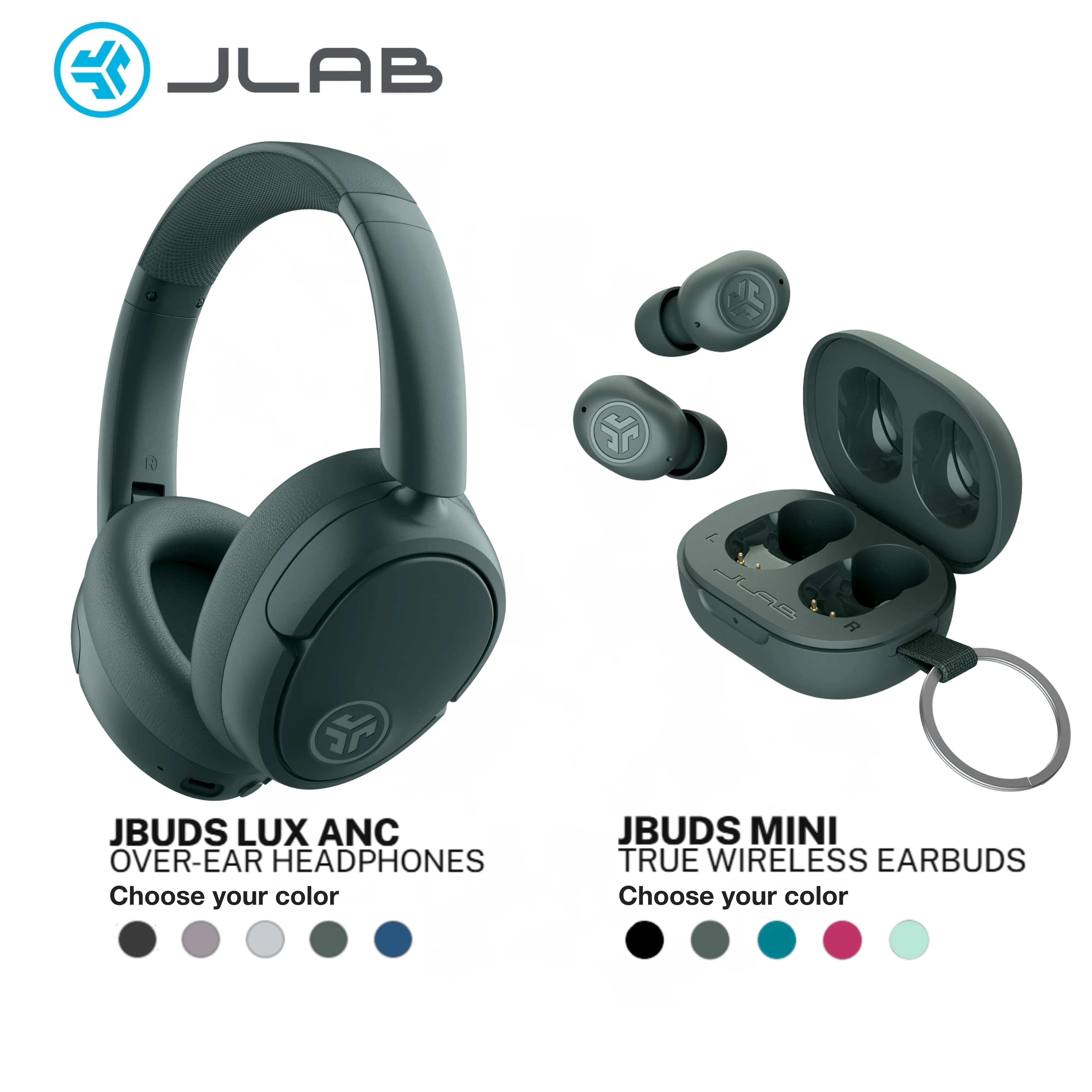 {Your Choice Bundle} JLab JBuds Lux ANC & Mini Gift Set, 1 set of Mini Earbuds + Active Noise Cancelling Headphones