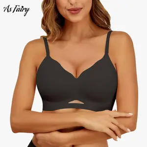 As Fairy Bras for Women Seamless Wireless Everyday Bra Comfortable Push Up Womenswear Scalloped Mesh Breathable Full Coverage No Underwire Supportive Bridal Bra