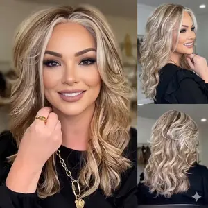 Loretta - Wigyy Realistic Curly Wig with Highlights, Glueless Lace Front Design, Natural Hairline, Heat-Resistant Protein Fiber, Lightweight Wig for Everyday Use