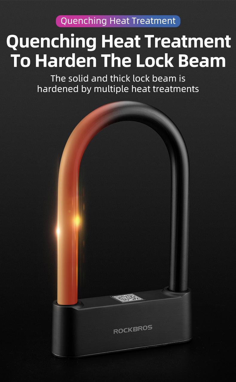 ROCKBROS Smart Bike U Lock with Fingerprint and App Control Waterproof ROCKBROS Smart Bike U Lock with Fingerprint and App Control Waterproof
