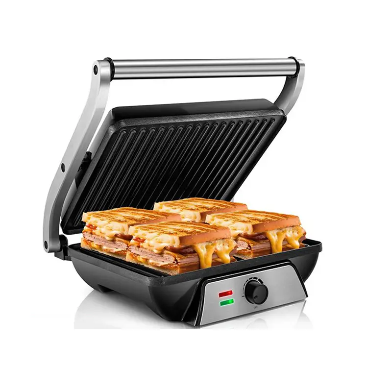 SUSTEAS 3-in-1 Corded Electric Smokeless Griddle Grill - 1500W Power, Adjustable Knob Control, Large Non-Stick Plates, 180-Degree Open, Floating Hinge, Grease Tray, Portable Grill & Press, Panini/Sandwich Toaster (1-Year Warranty)