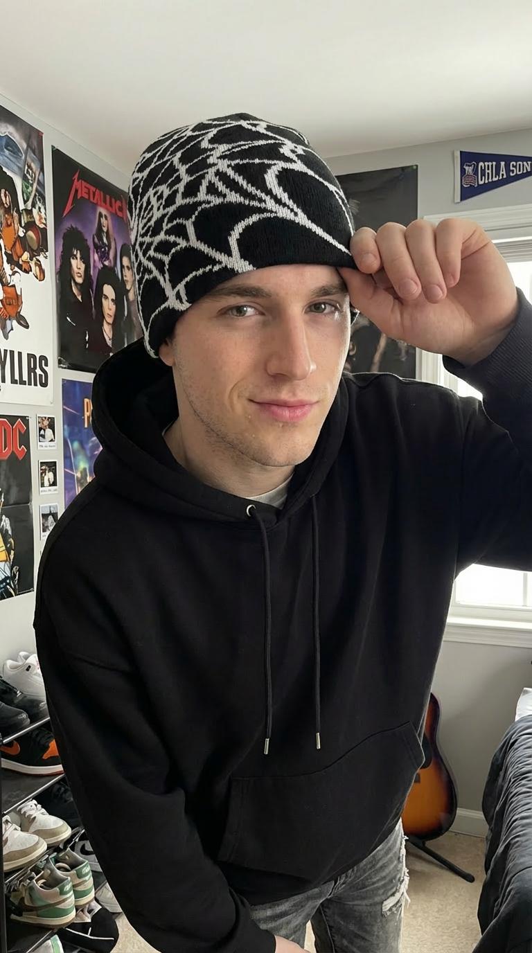 Y2K Beanie Spider Hat Unisex Cozy  Spring Summer Cap & Fashion Statement Warm Soft Beanie for Skiing, Daily, Hiking, Street Dance Skateboard and Biking Perfect for Gifts