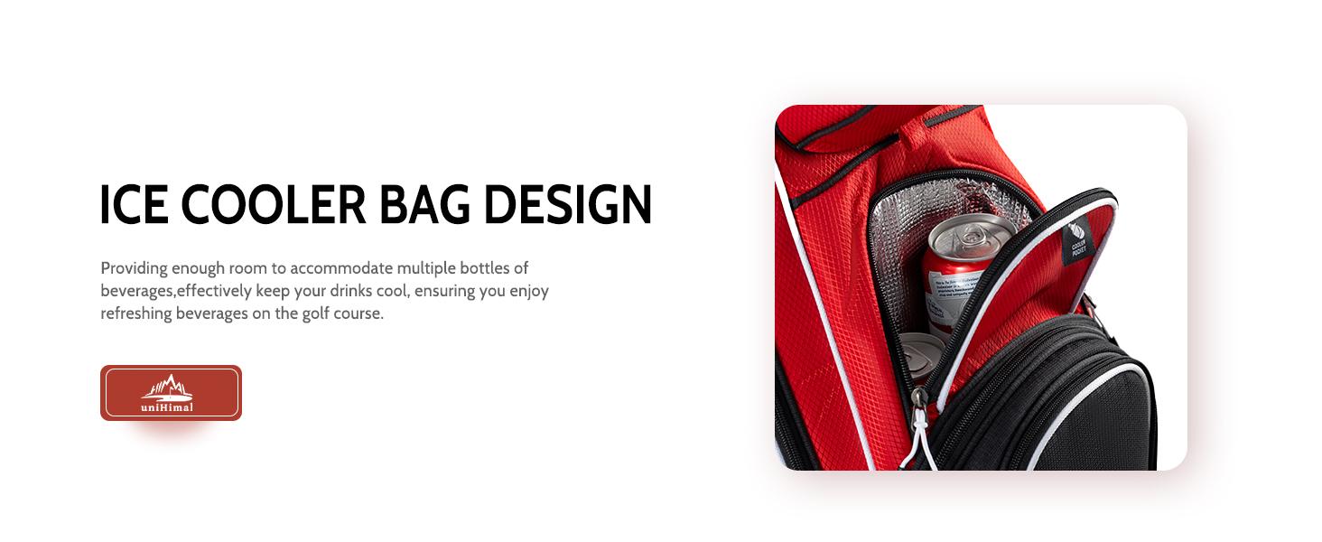 uniHimal 14-Way Soundless Golf Cart Bag Pro with Full Length Divider Top, Golf Bag for Men with Handles and Rain Cover