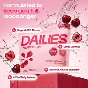Dailies Clear Protein - 40% Daily Protein - 15 Stick Packs - 0g Sugar - 0g Lactose