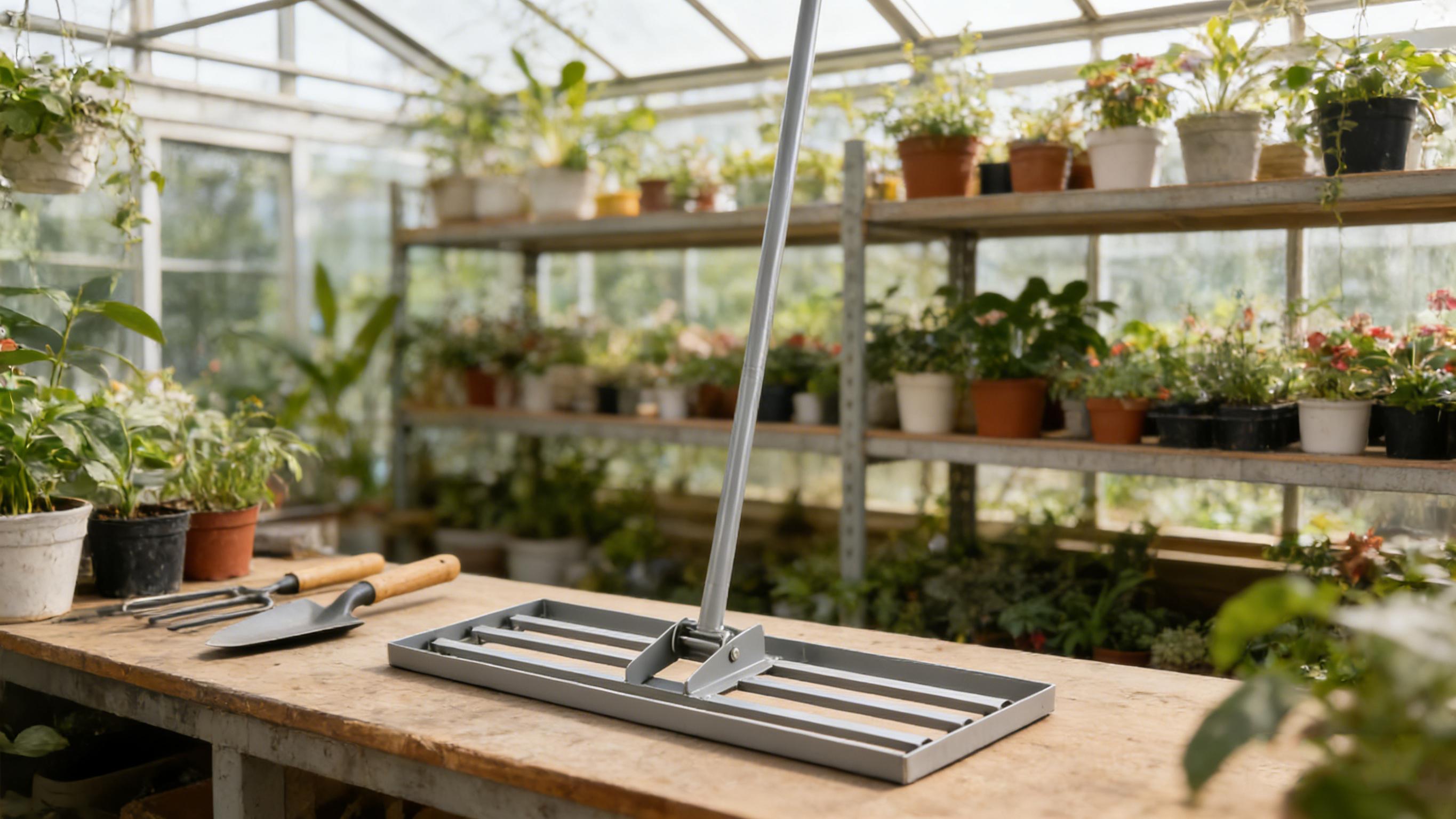 79.5" Long Handle Heavy Duty Lawn Leveling Rake | Garden Backyard Golf Course Compost Sand Leveling Tool