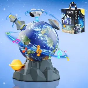 Magnetic Musical Rotating Ball with Soft Ambient Light – 360° Spinning Rocket, Astronaut & Spacecraft Playset – Educational STEM Toy &  Sensory toys   Exquisite children's room decoration Nonstop Planet