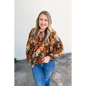 Rustic Romance Floral Patchwork Top