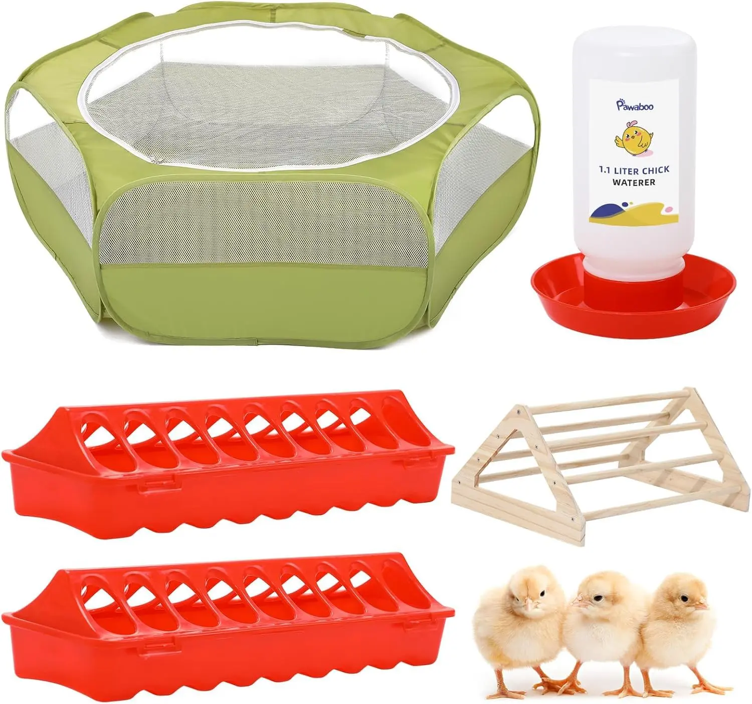 Pawaboo.Outdoor Small Animals Playpen, Waterproof Small Pet Cage Tent with Zippered Cover, Portable Outdoor Yard Fence with 3 Metal Rod for Chick/Kitten/Puppy/Guinea Pig/Rabbits/Hamster/Chinchillas