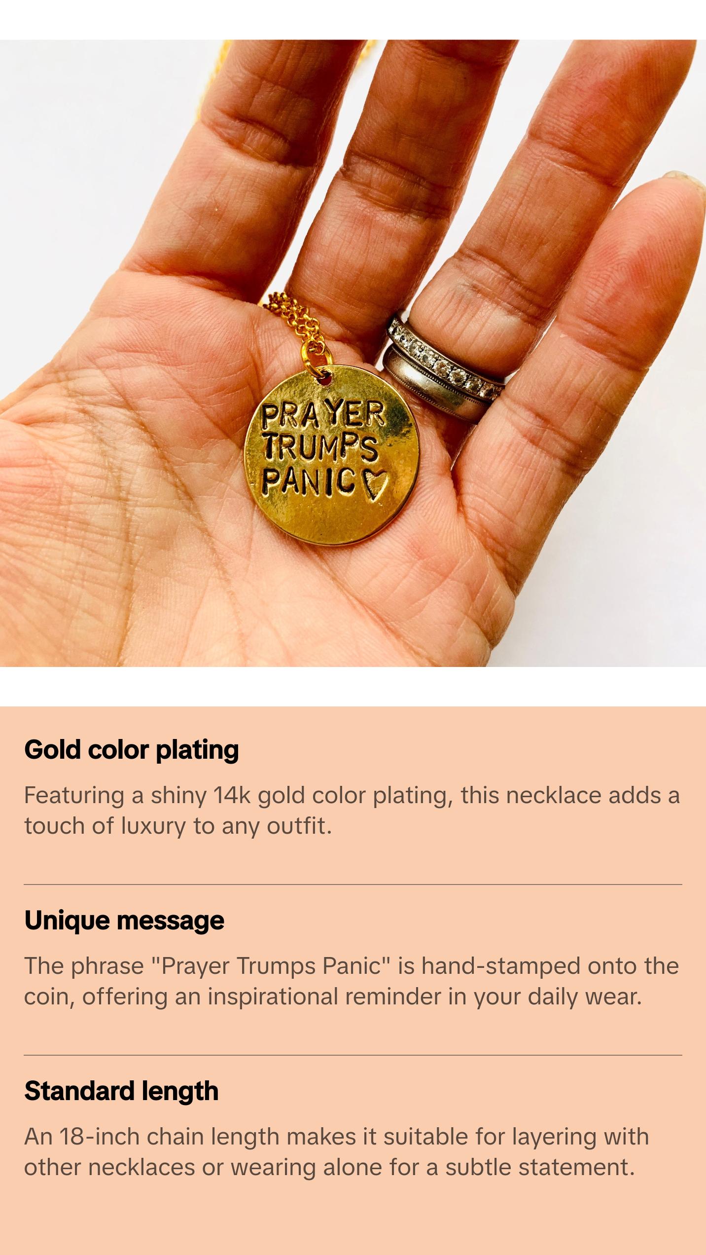 Gold Prayer Trumps Panic Necklace