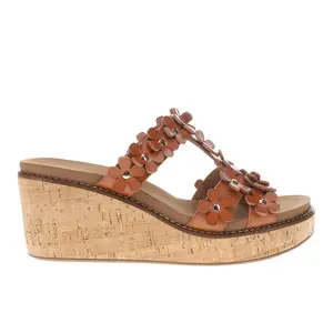 Corkys Womens Mic Drop Floral  Casual Sandals Casual Mid Heel 2-3" - Brown