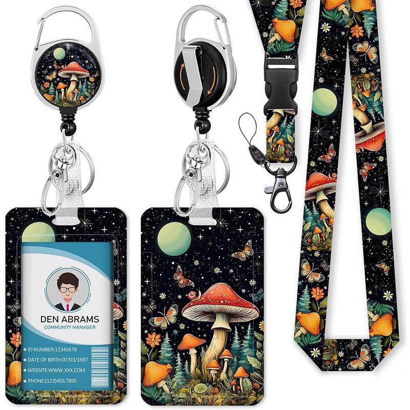 ID Badge Holder with Retractable Reel.1 Count lDName Tag Work Badge Clip Id Badge Holder Heavy Duty and Retractable Keychain, Cute Badge Reel with 360 Degrees Rotate Carabiner Clip,  Student Daily Office Removable Cardholder