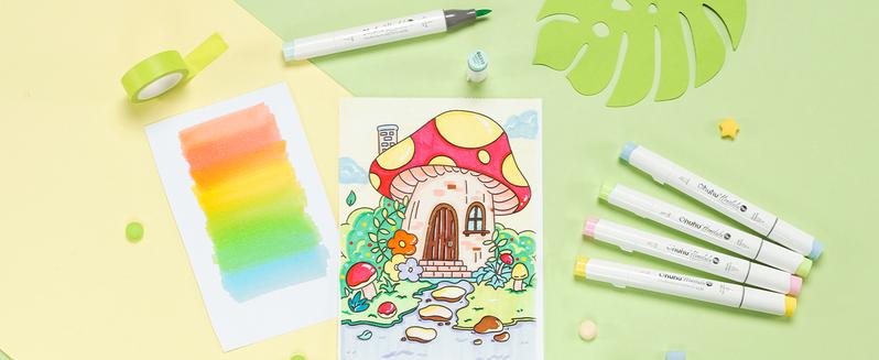 Ohuhu Alcohol Brush Markers: Supreme Brush& Chisel Dual Tips  - 24/36 colors - Alcohol-based Art Marker Set for Artist Adult Coloring Book Illustrations- Refillable - Honolulu Plus Series of Ohuhuart