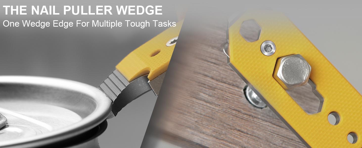 KIZER 10-in-1 Multiduty Titanium & G10 Pac Bar Portable Multi-tool EDC with Detachable Toothpick Tweezers Flat Head Screwdriver & More Men's Essential Tool multifunctional