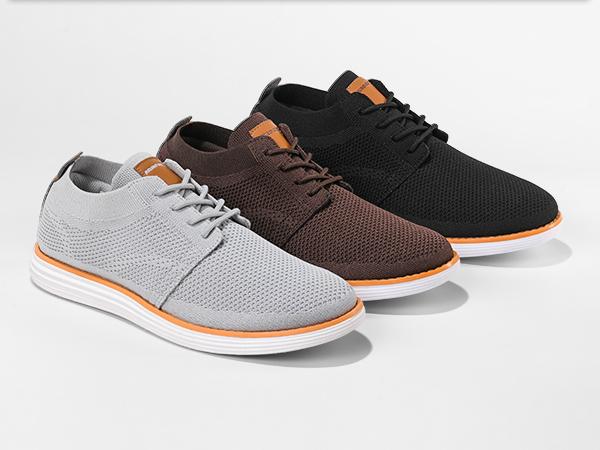 Bruno Marc Men's Breathable Mesh Round Toe Oxford Sneakers with Wedge Heel for Casual Training