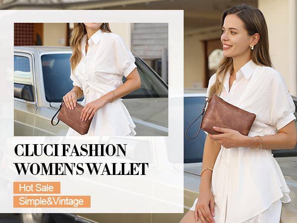 CLUCI TikTokShopSpringGlowUp Womens Wallet Large Capacity Leather Wristlet Clutch Zipper Purse Slim Ladies Travel Credit Card Holder Phone Organizer Wrist Strap Compact CLUCI TikTokShopSpringGlowUp Womens Wallet Large Capacity Leather Wristlet Clutch Zipper Purse Slim Ladies Travel Credit Card Holder Phone Organizer Wrist Strap Compact