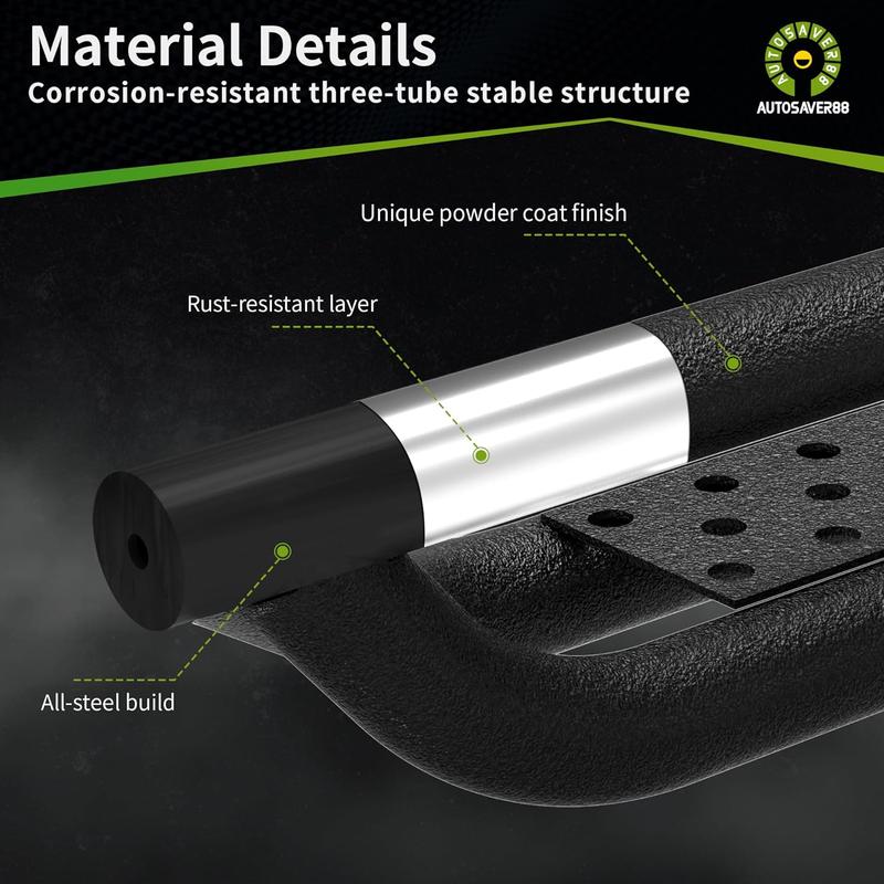 YITAMOTOR Pedals Running Boards for 2019-2024 Chevrolet Silverado/GMC Sierra 1500 Crew Cab/2020-2024 Chevrolet Silverado/GMC Sierra 2500HD 3500HD Two-Stair Side Steps Rail Drop Nerf Bars Carbon Steel Heavy Duty Aluminum Truck Automotive Accessories Outdoo