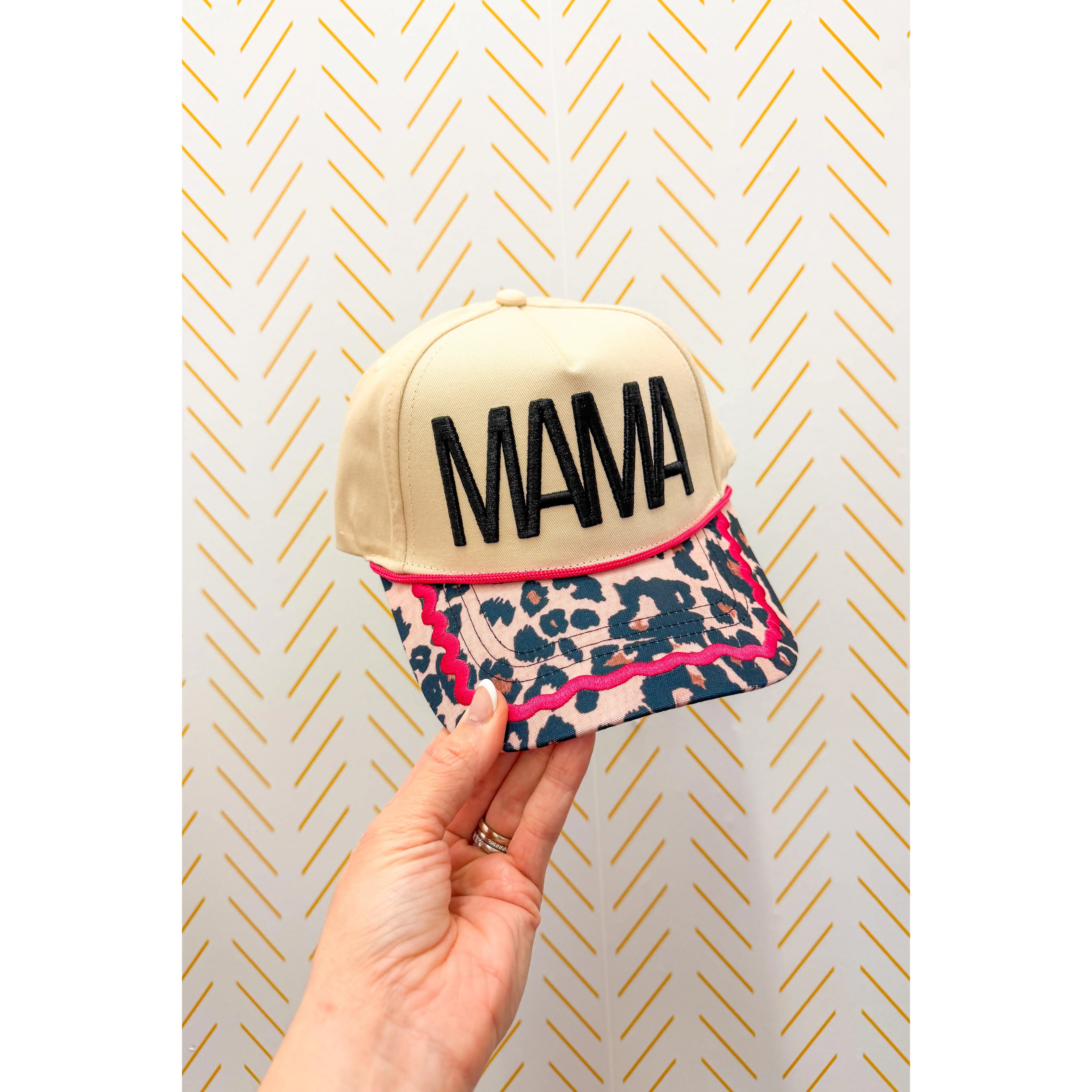 Mama Leopard Hat High Quality Hat Leather Patch Hat